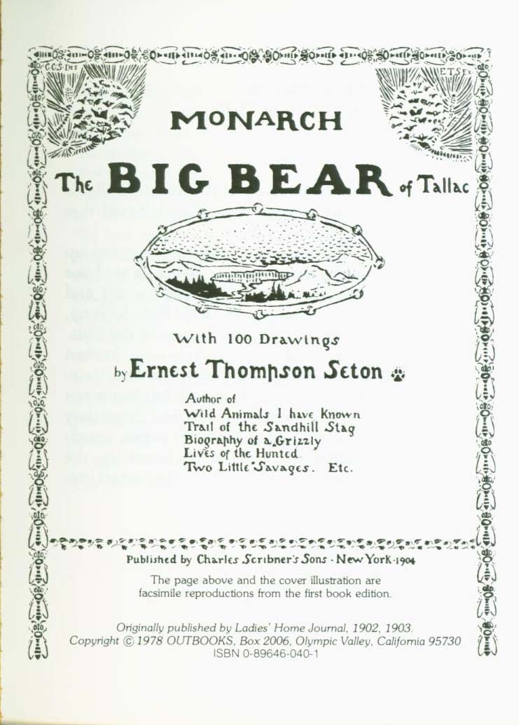 MONARCH, the Big Bear of Tallac in the Lake Tahoe High Sierra. vist0040m